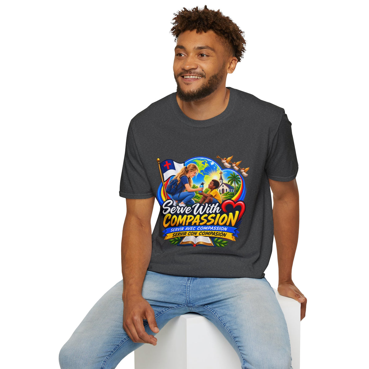 Serve With Compassion T-Shirt — Christian Volunteer Faith Tee