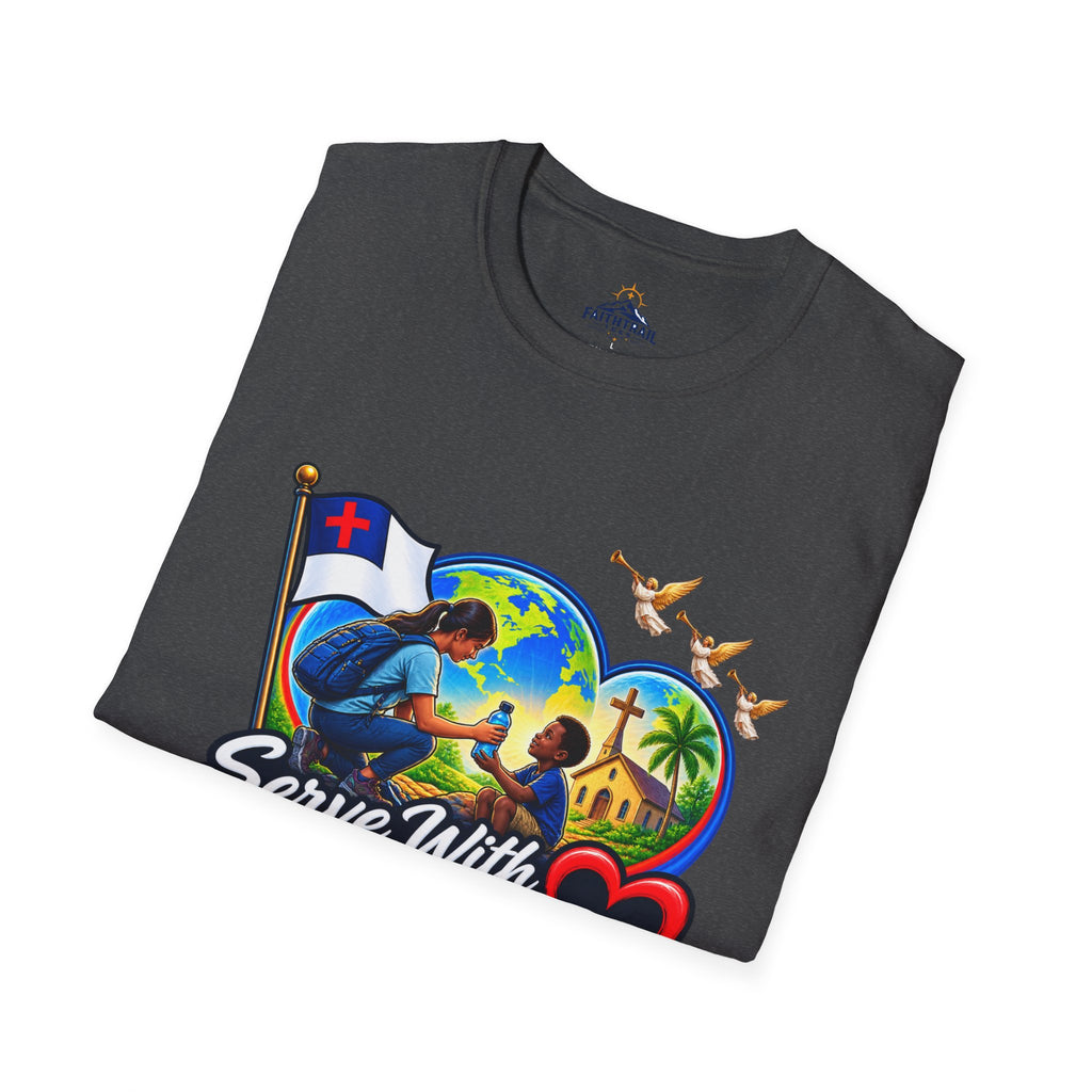Serve With Compassion T-Shirt — Christian Faith-Based Volunteer Tee