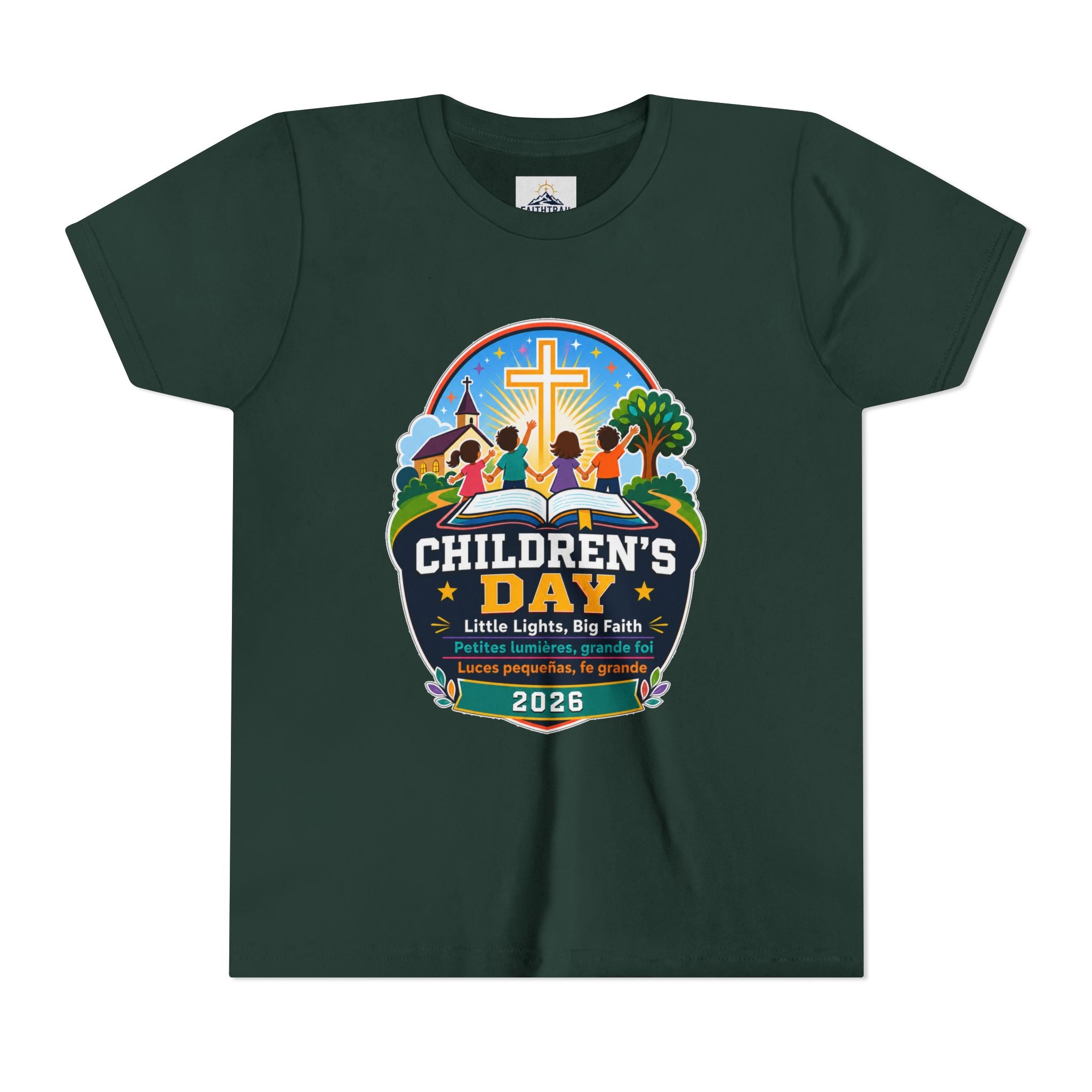 Children's Day Youth Tee – 'Little Lights, Big Faith' 2026 Church Kids T‑Shirt