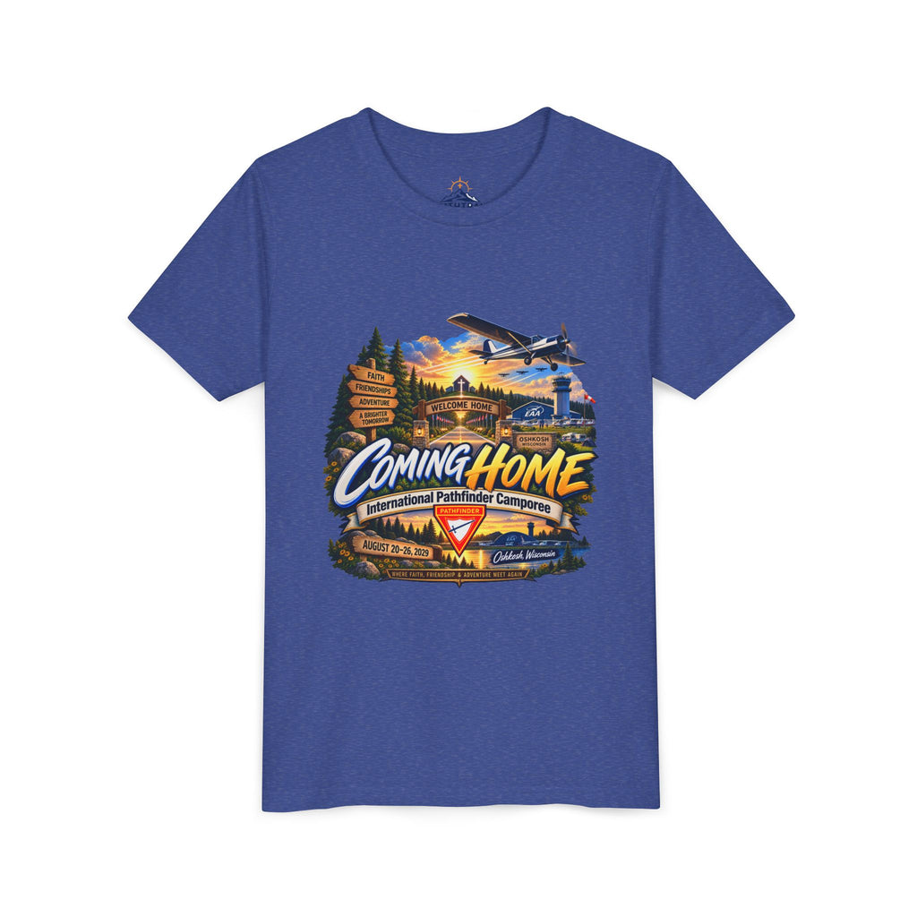 International Pathfinder Camporee - Stand Strong - Osh Kosh T-Shirt/Youth Tee — "Coming Home"