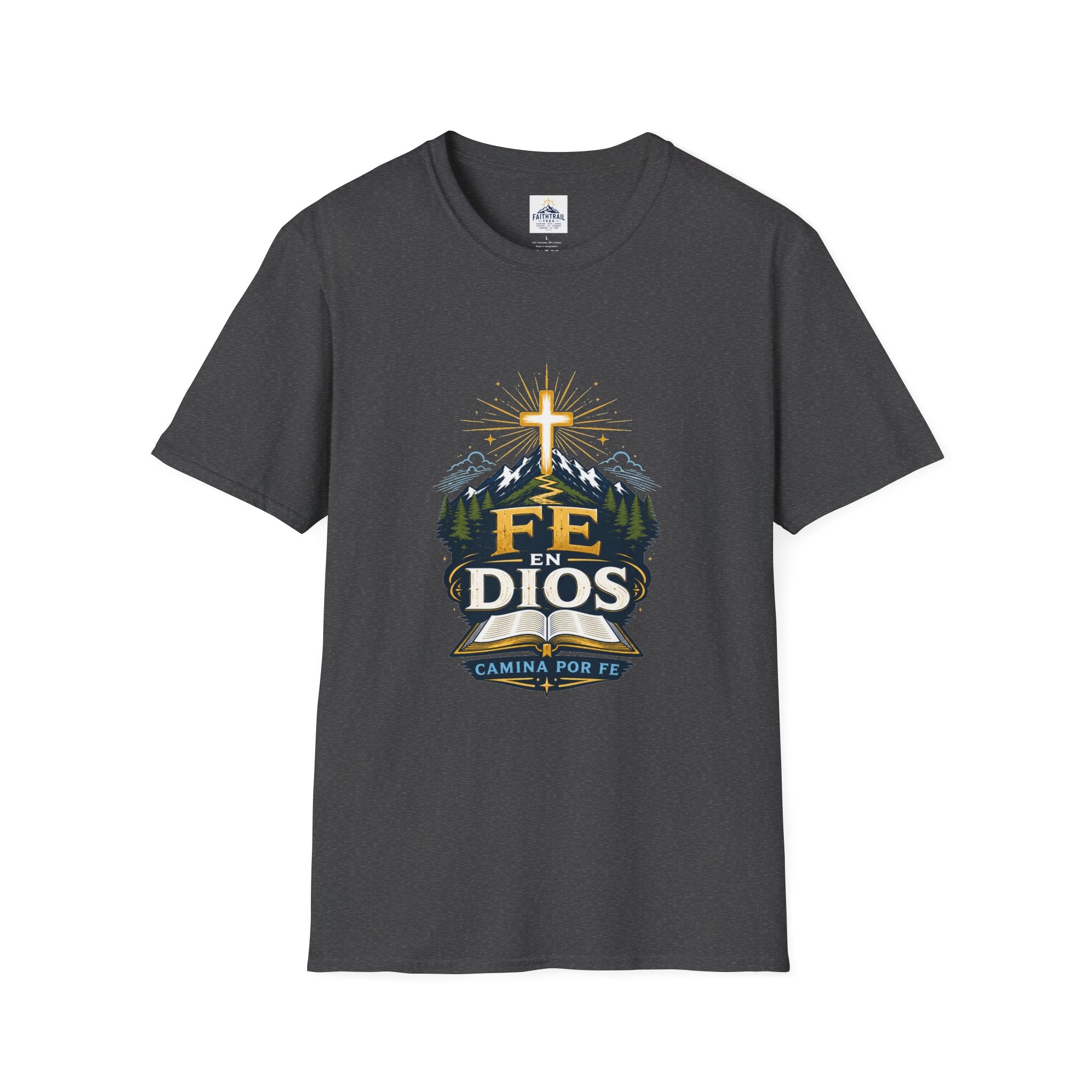 Camiseta — "Fe En Dios" Cross Mountain Christian Tee