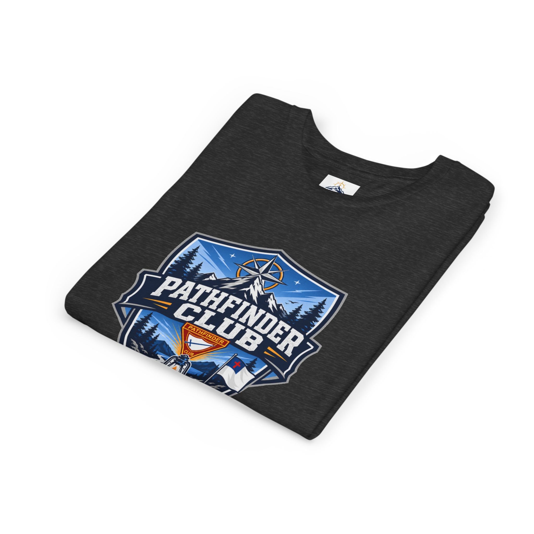 Conquistadores Camiseta para jóvenes | Camping Compass, Fogata, Pinos
