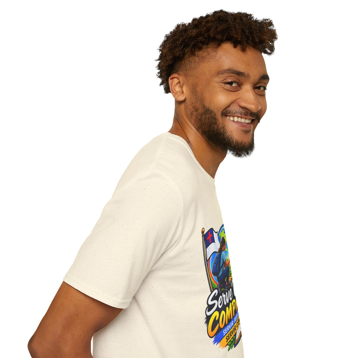 Serve With Compassion T-Shirt — Christian Faith-Based Volunteer Tee