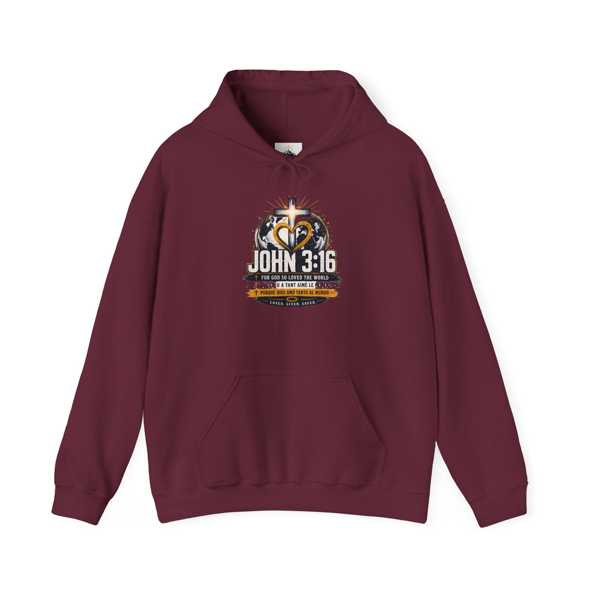 John 3:16 Christian Hoodie — Faith Cross Gospel Sweatshirt