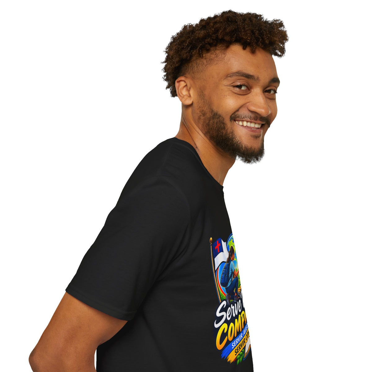 Serve With Compassion T-Shirt — Christian Faith-Based Volunteer Tee