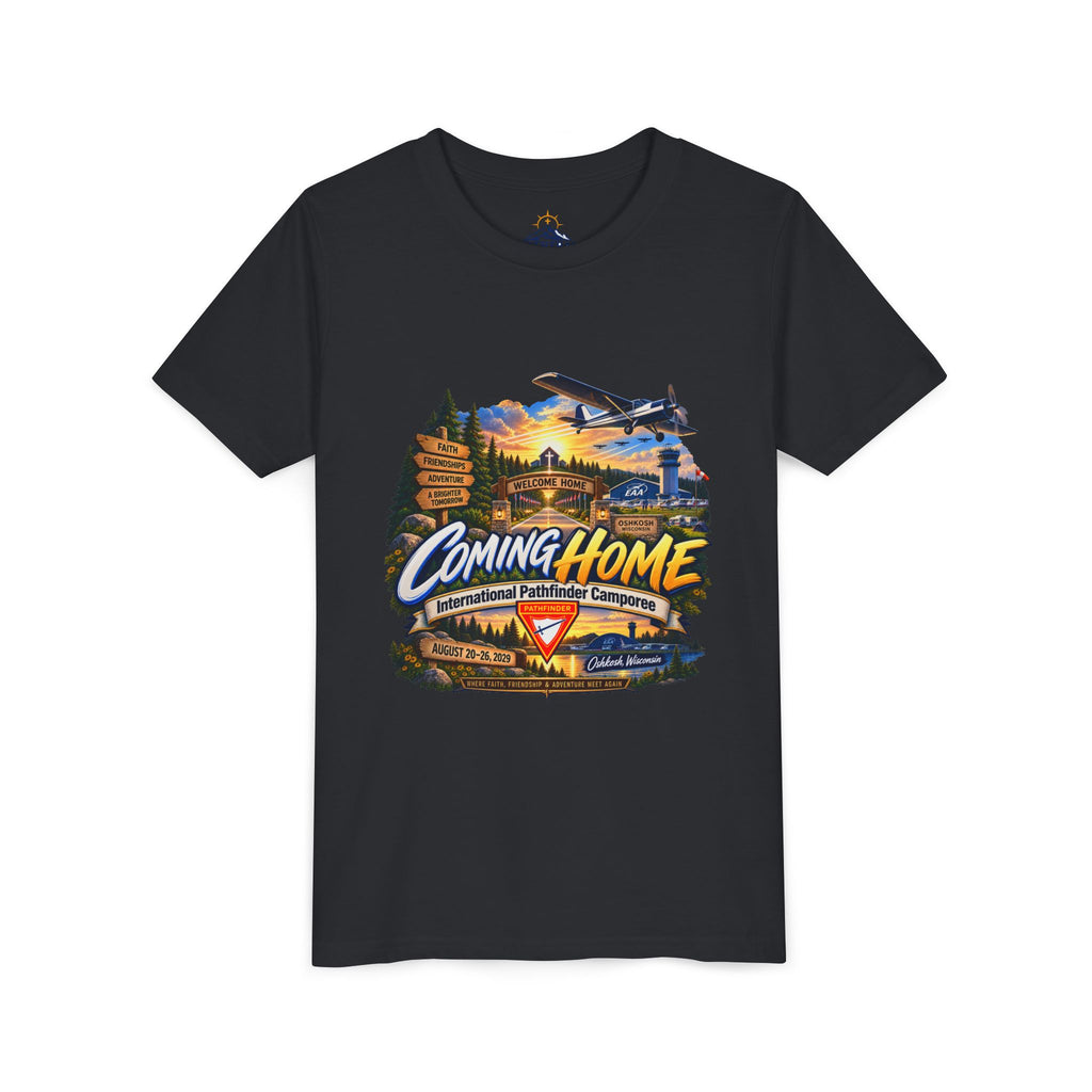 International Pathfinder Camporee - Stand Strong - Osh Kosh T-Shirt/Youth Tee — "Coming Home"