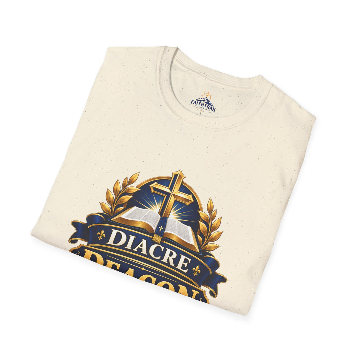 Deacon Faith T-Shirt — 'Diacre' Church Cross & Bible Emblem