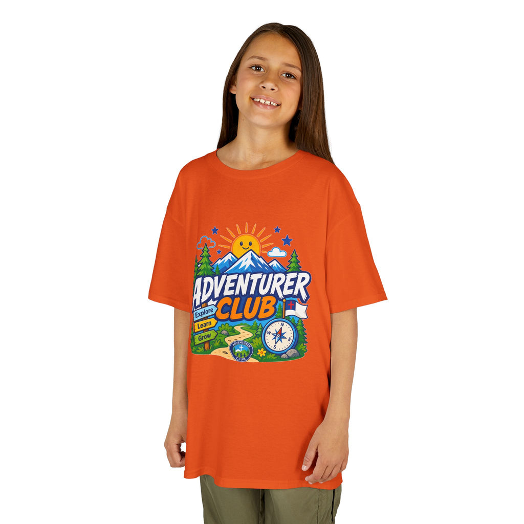 Adventurer Club Kids Tee | Camping Compass Sunrise Outdoors