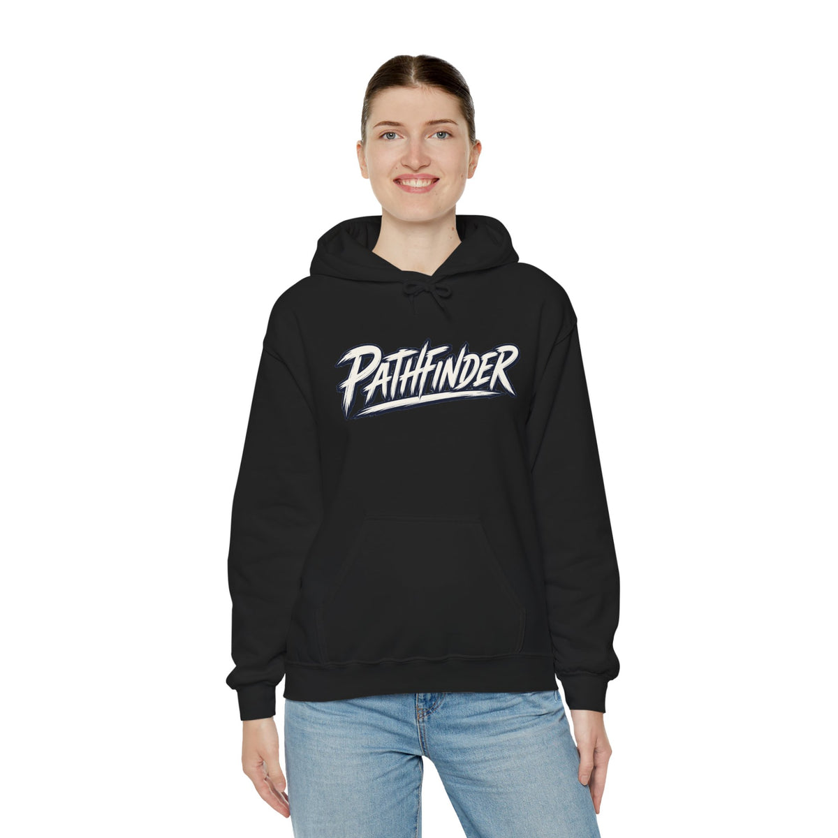 Pathfinder Graphic Hoodie — Retro Script Logo Pullover