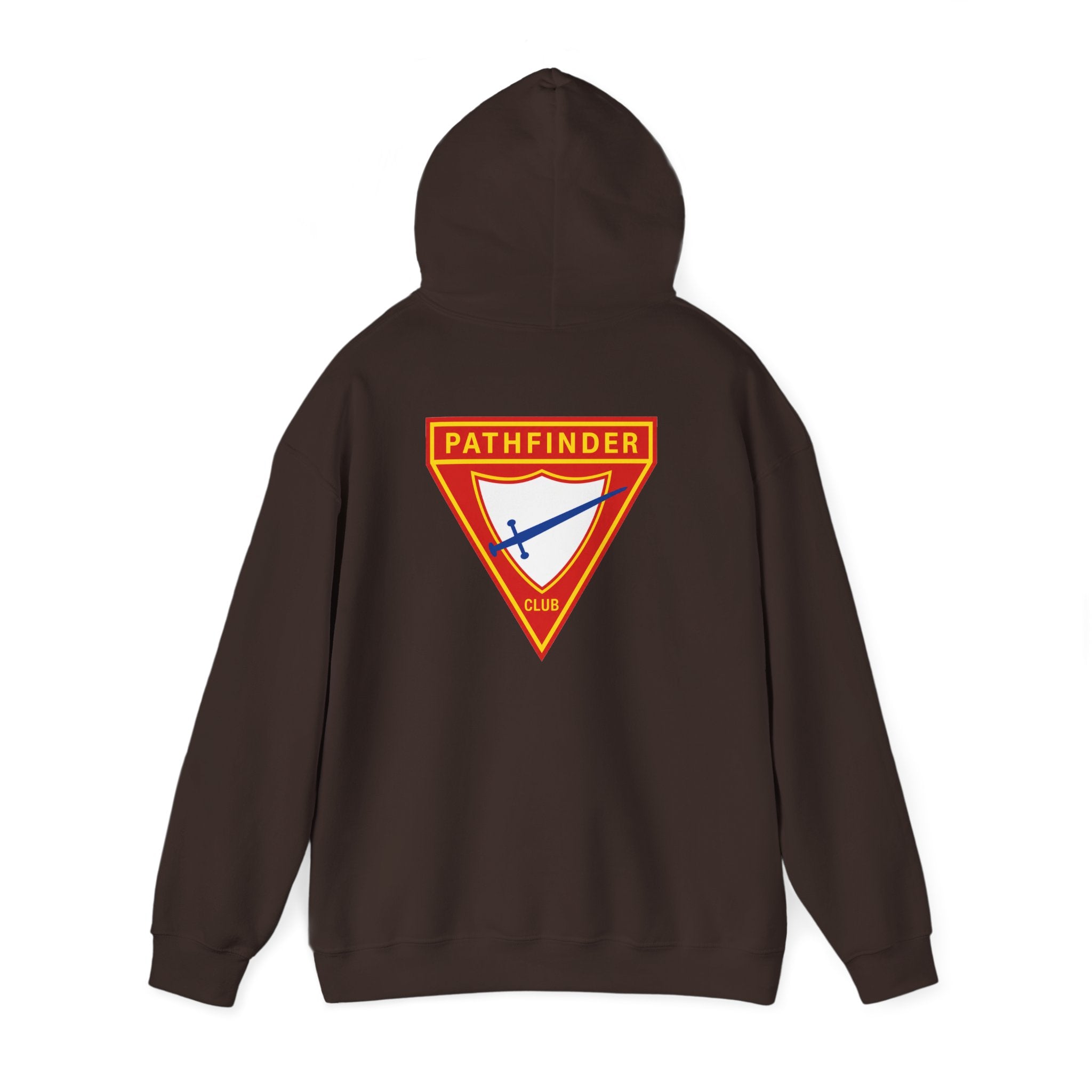 Pathfinder Club Hoodie — Vintage Triangle Patch Logo Hooded Sweatshirt