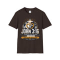 John 3:16 Christian Adult Unisex T-Shirt — Cross & Heart World Faith Tee