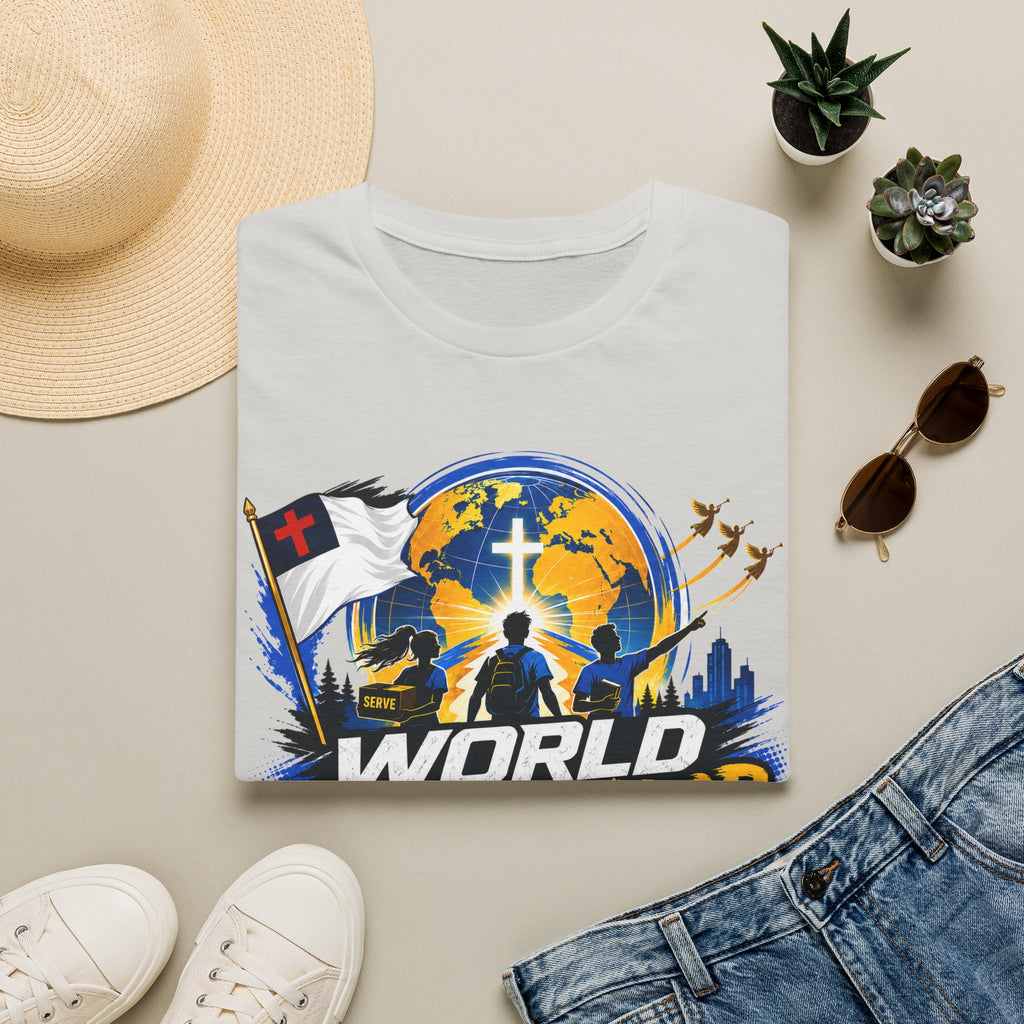World Ambassador Day Adult Unisex T-Shirt | Christian Faith Cross Globe Design