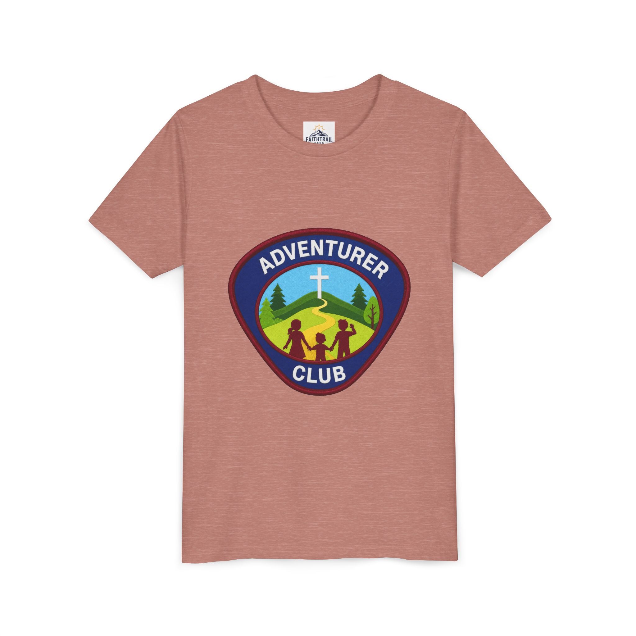 Adventurer Club Youth Tee – Christian Kids Outdoor Badge Shirt