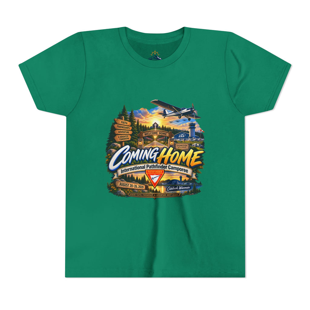International Pathfinder Camporee - Stand Strong - Osh Kosh T-Shirt/Youth Tee — "Coming Home"