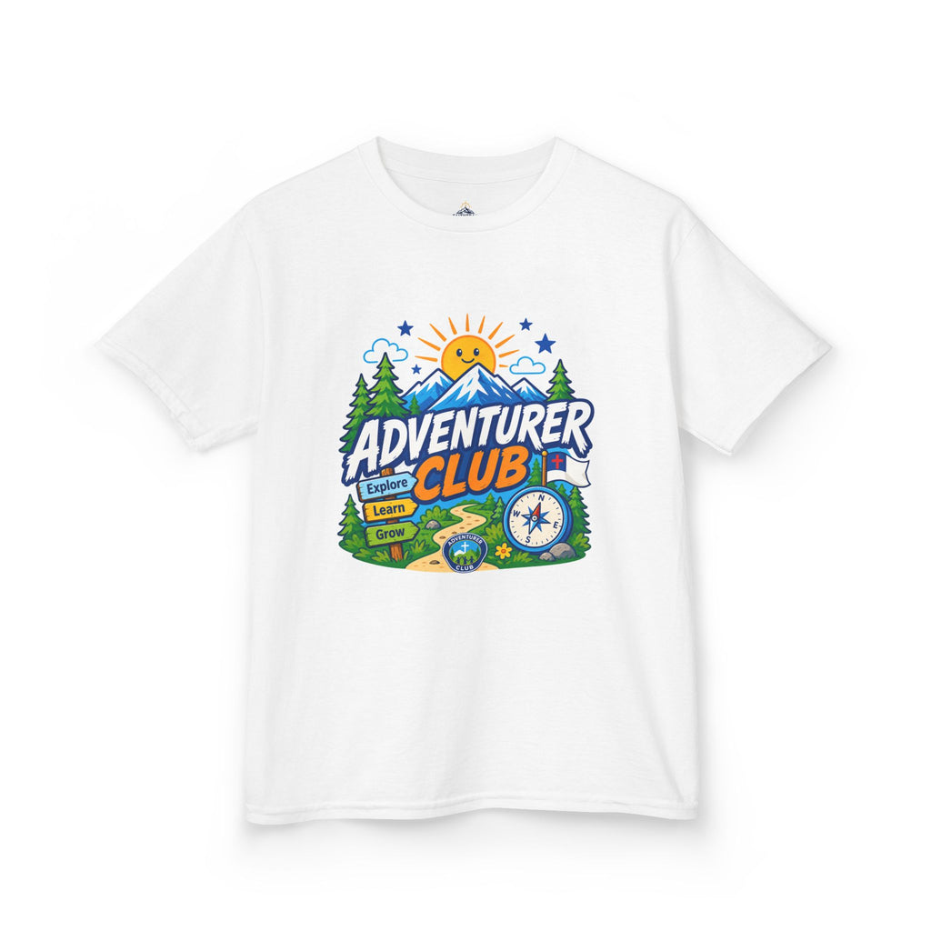 Adventurer Club Kids Tee | Camping Compass Sunrise Outdoors