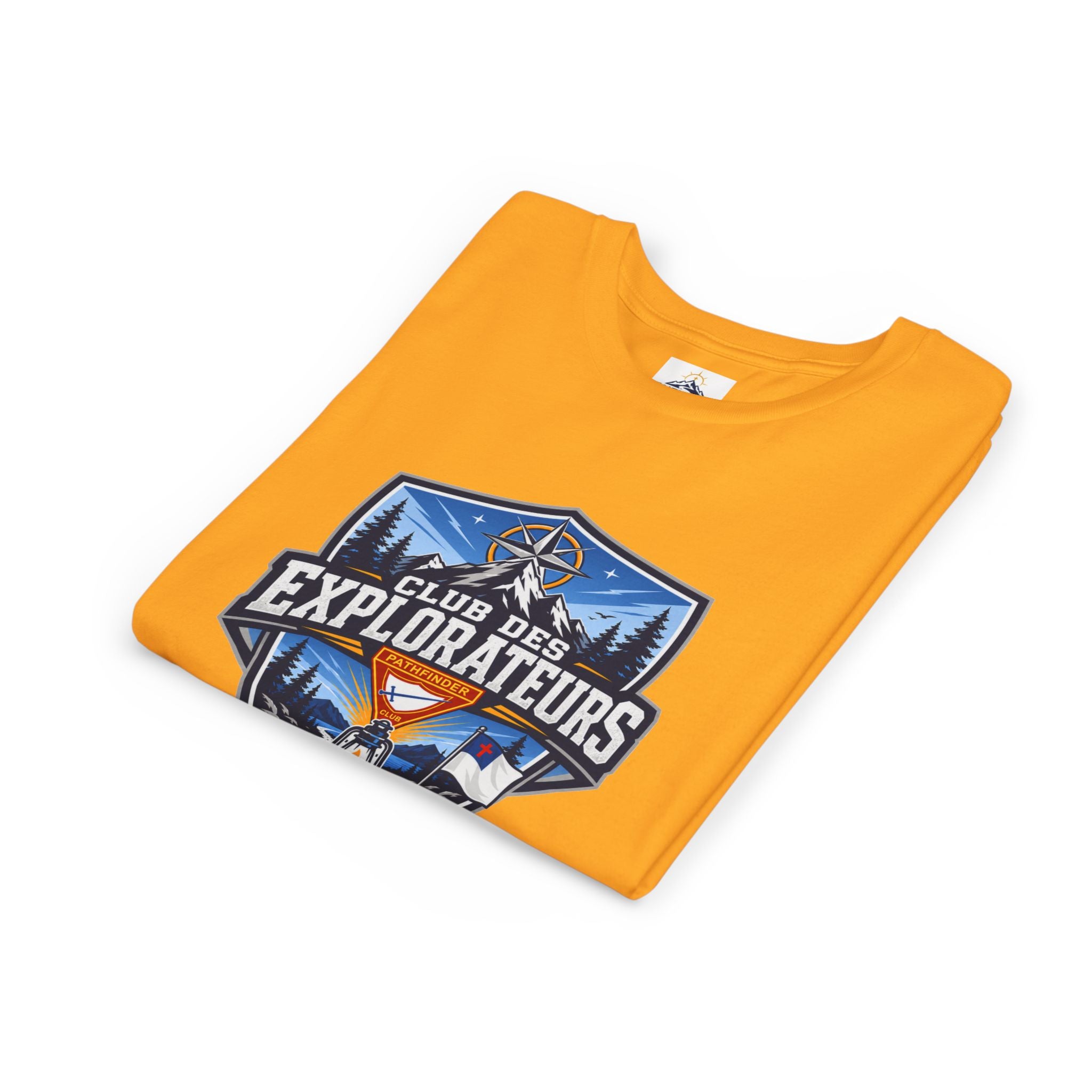 Explorateurs T-shirt pour les jeunes | Compas de camping, feu de camp, pins