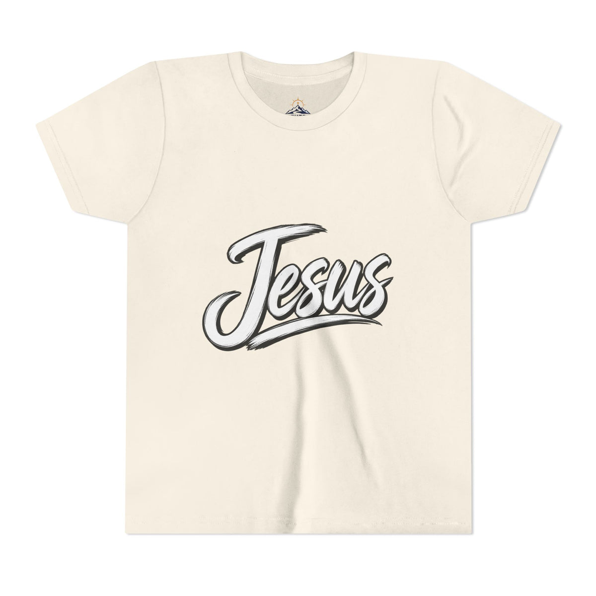 Youth Tee — 'Jesus' Script Graphic Christian Kids Shirt