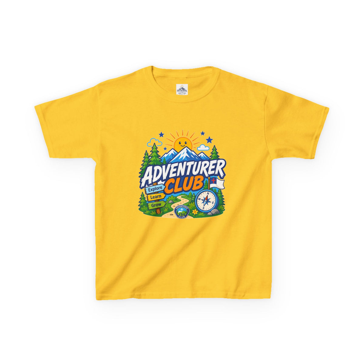 Adventurer Club Kids Tee | Camping Compass Sunrise Outdoors