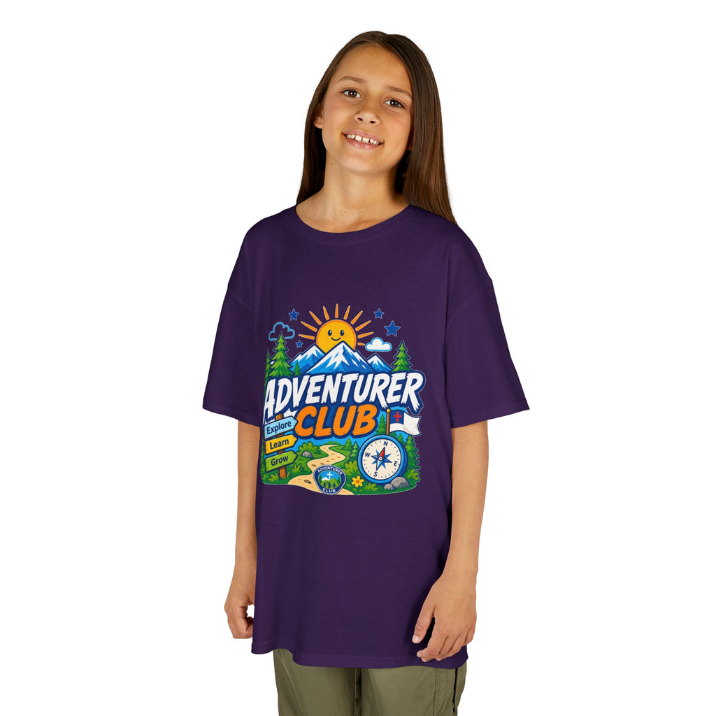 Adventurer Club Kids Tee | Camping Compass Sunrise Outdoors