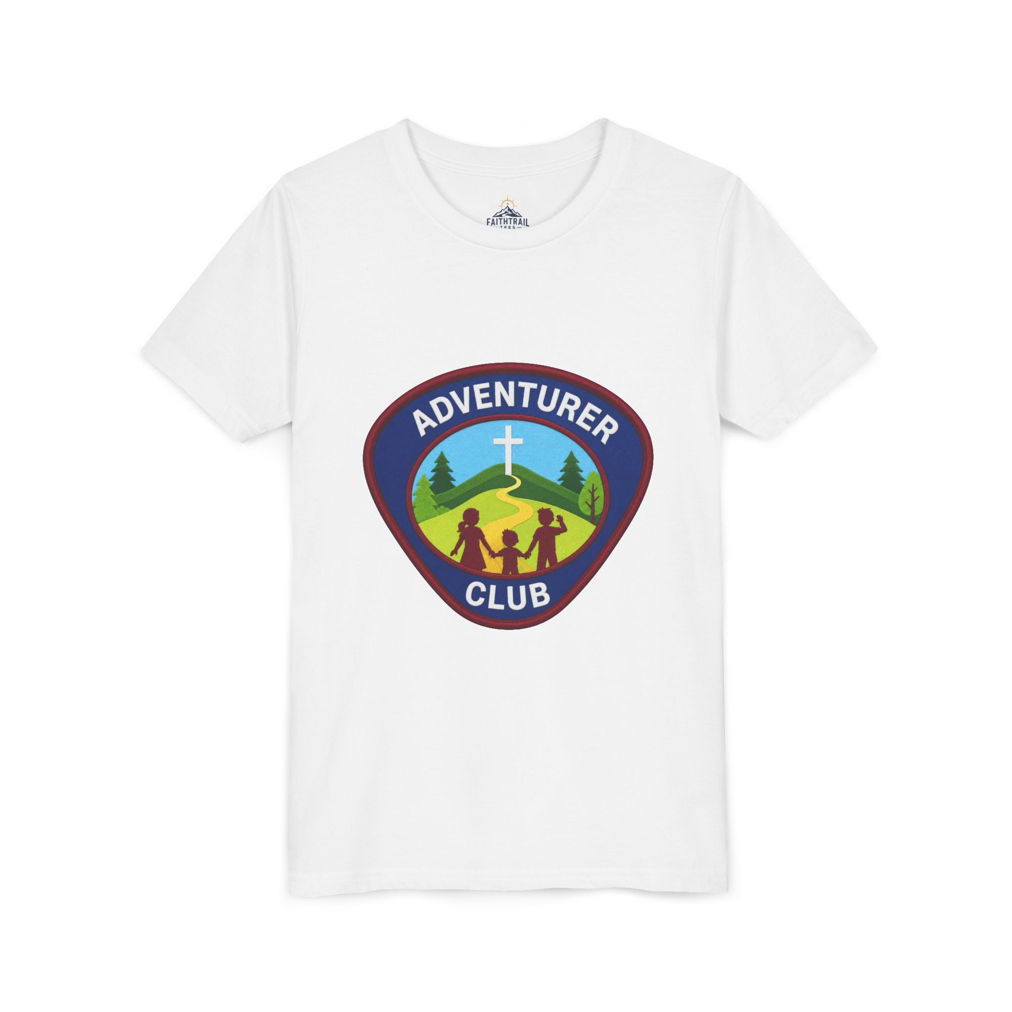 Adventurer Club Youth Tee – Christian Kids Outdoor Badge Shirt