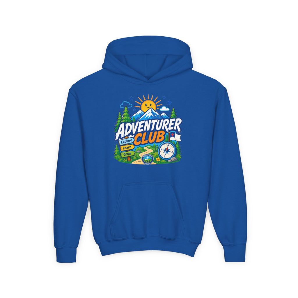 Adventurer Club Graphic Hoodie for Kids | Youth Sweatshirt, Outdoor Camping Design