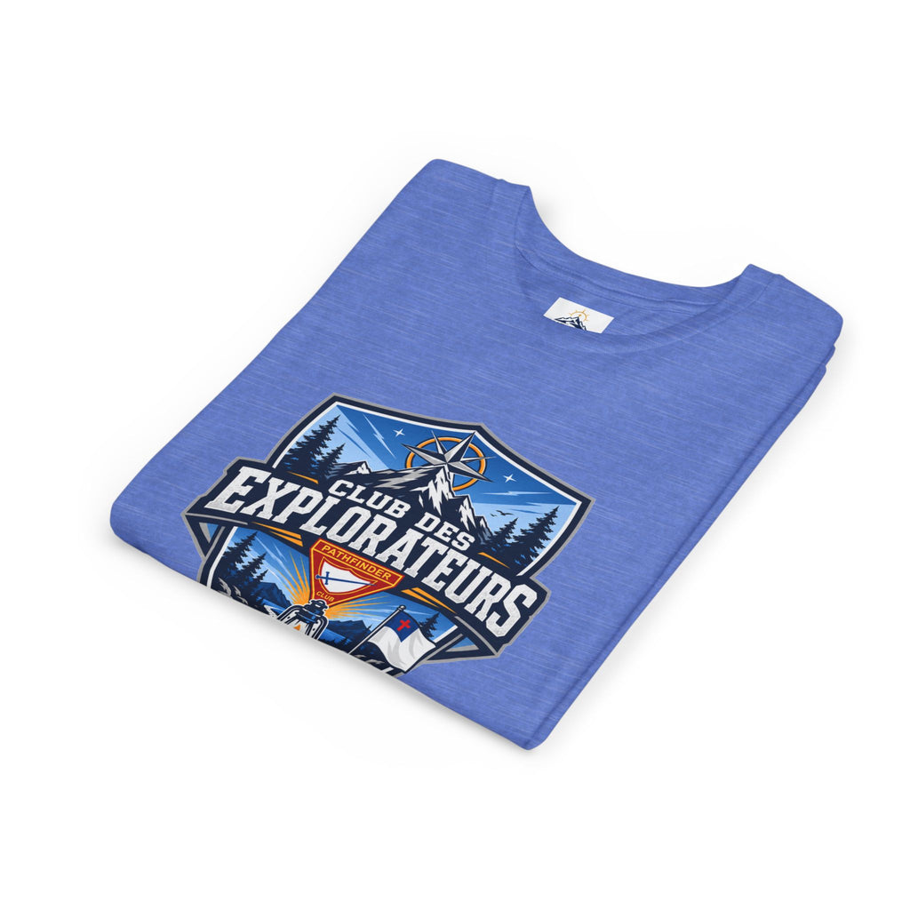 Explorateurs T-shirt pour les jeunes | Compas de camping, feu de camp, pins