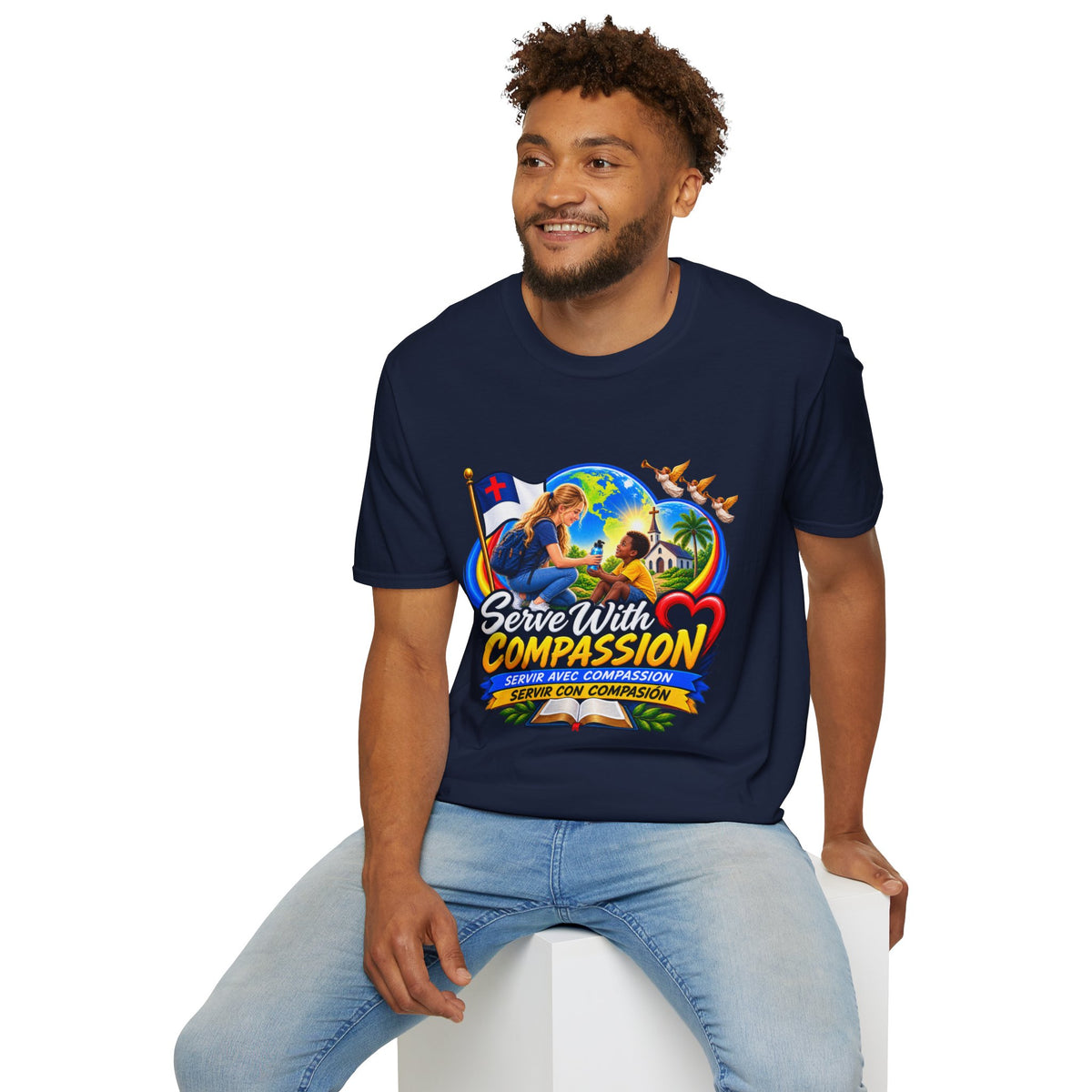 Serve With Compassion T-Shirt — Christian Volunteer Faith Tee
