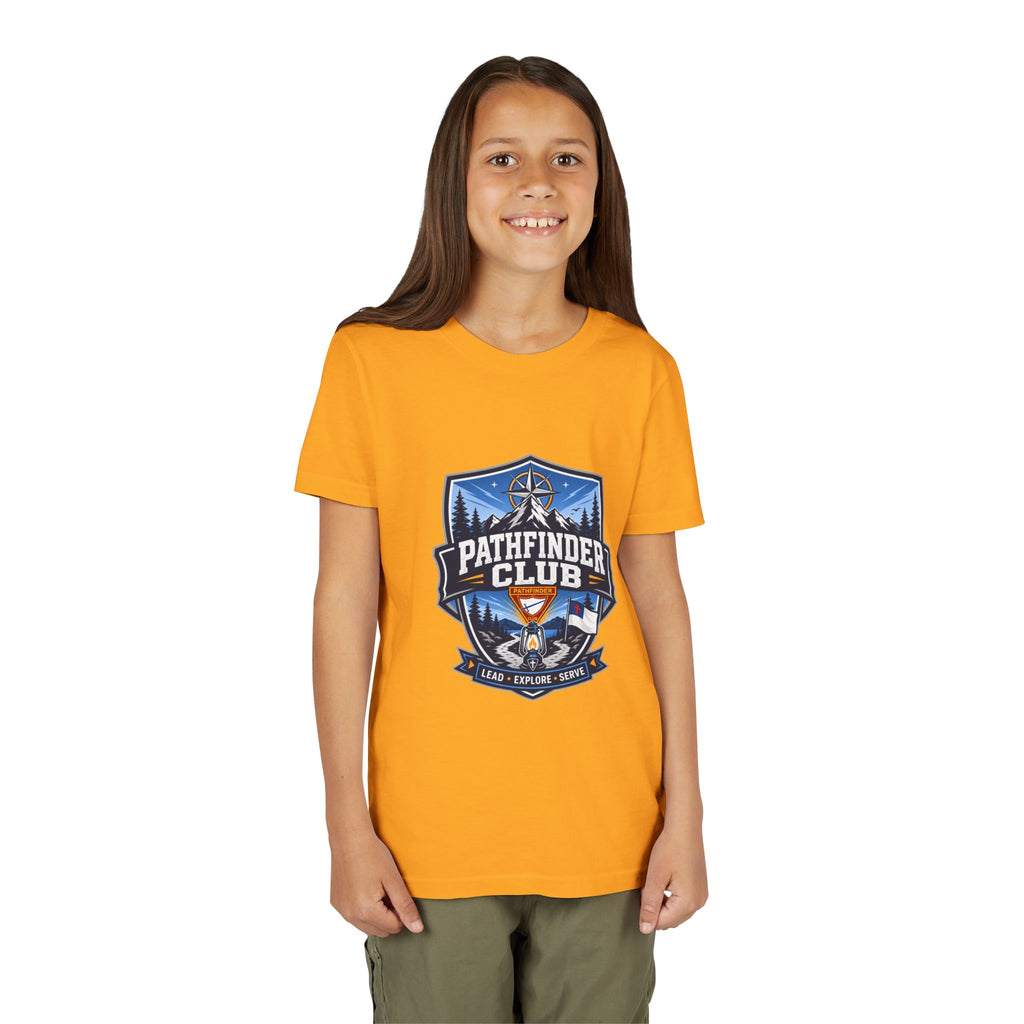 Conquistadores Camiseta para jóvenes | Camping Compass, Fogata, Pinos