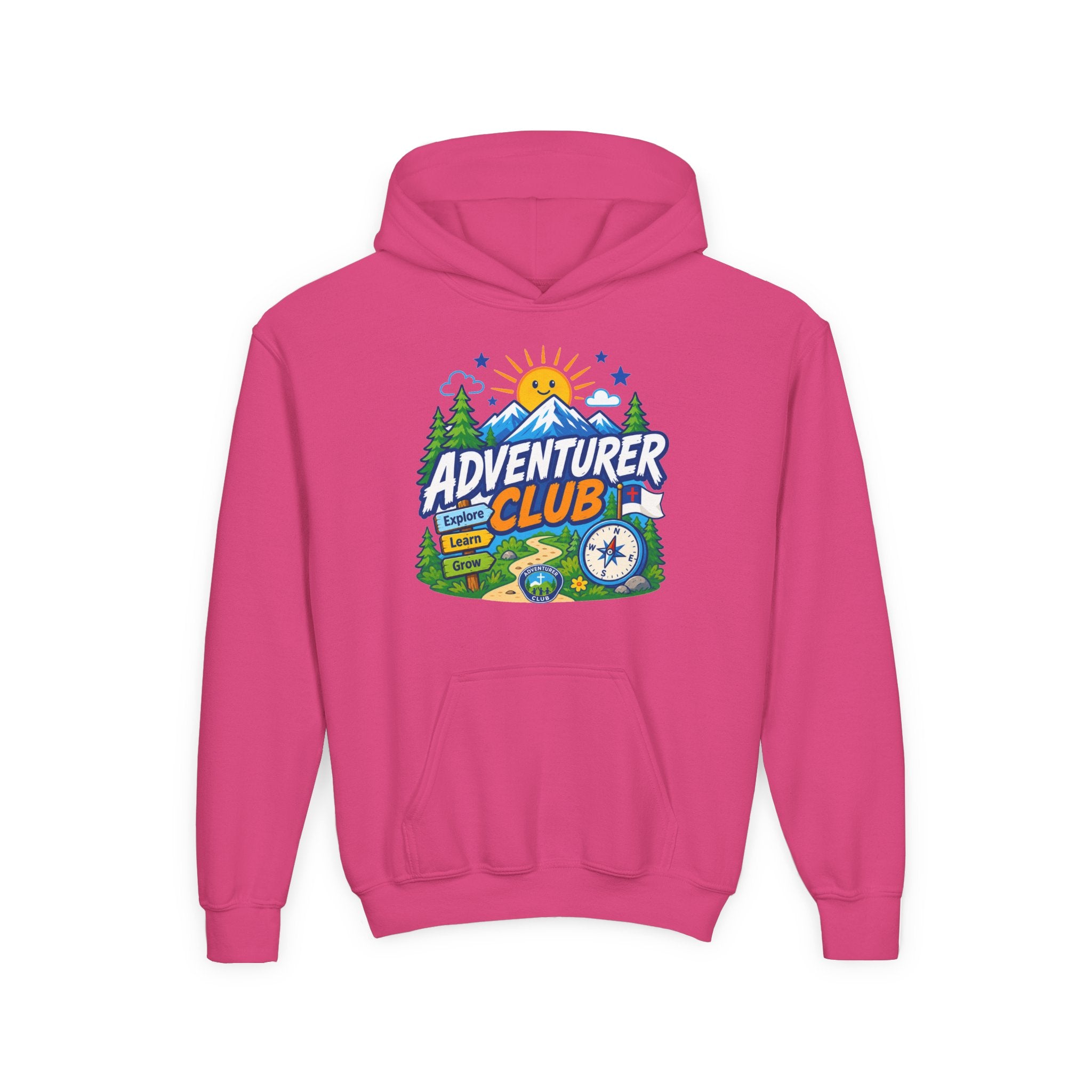 Adventurer Club Graphic Hoodie for Kids | Youth Sweatshirt, Outdoor Camping Design