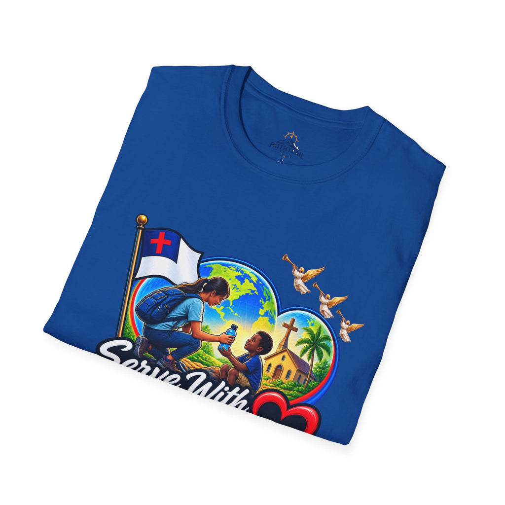 Serve With Compassion T-Shirt — Christian Faith-Based Volunteer Tee