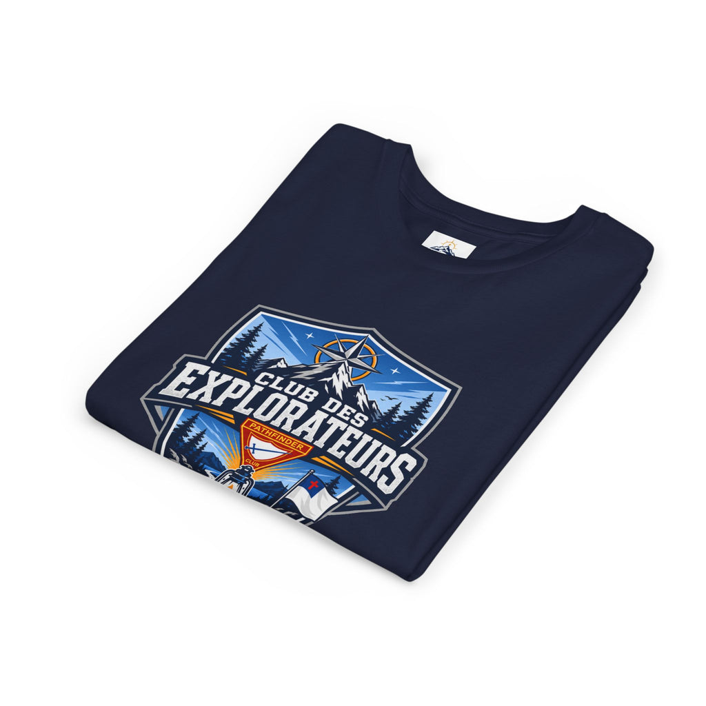 Explorateurs T-shirt pour les jeunes | Compas de camping, feu de camp, pins