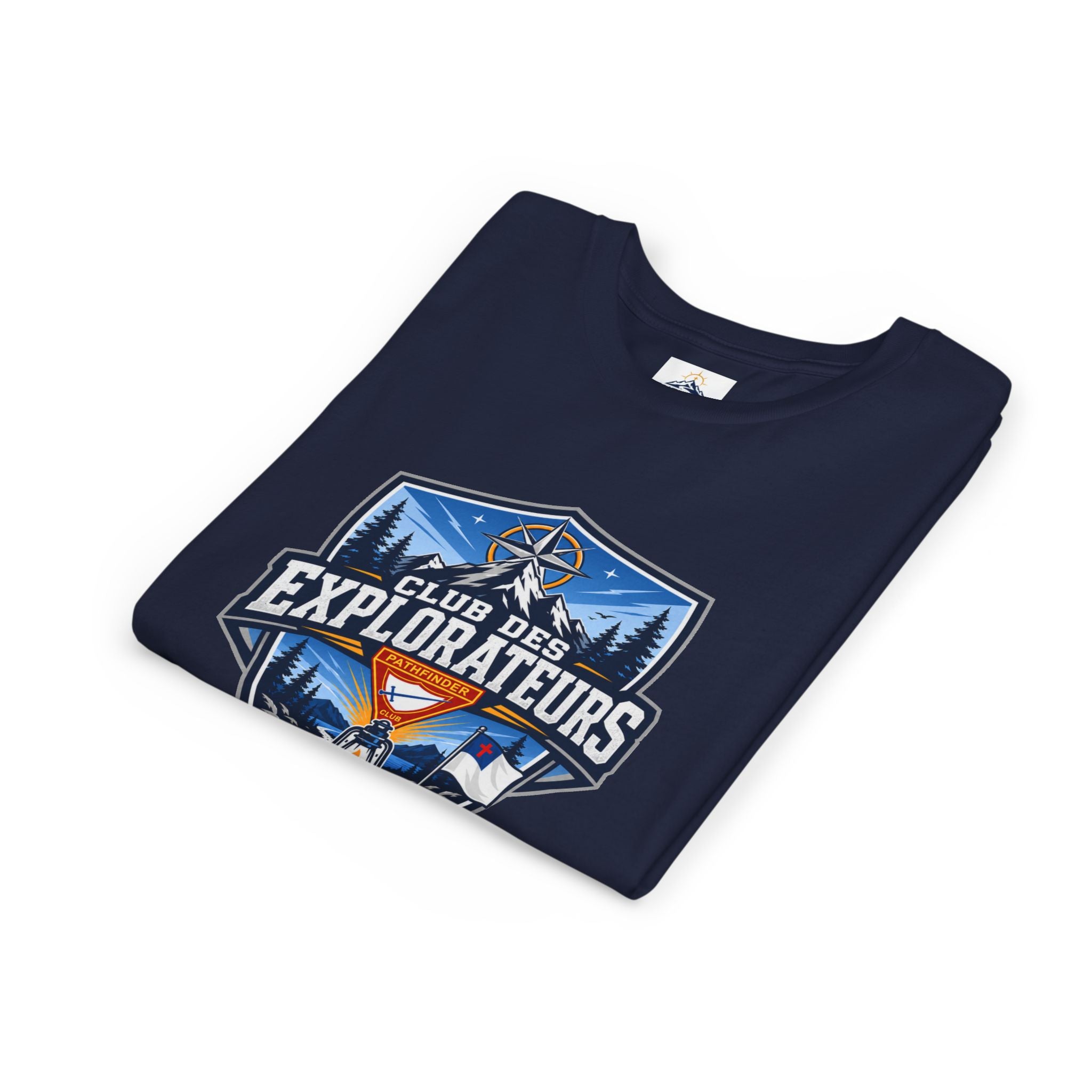 Explorateurs T-shirt pour les jeunes | Compas de camping, feu de camp, pins