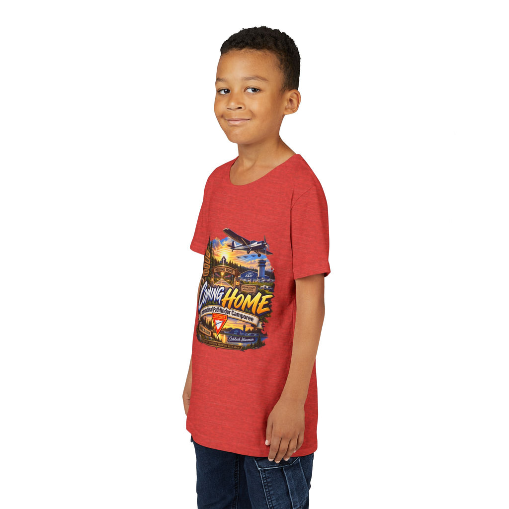 International Pathfinder Camporee - Stand Strong - Osh Kosh T-Shirt/Youth Tee — "Coming Home"