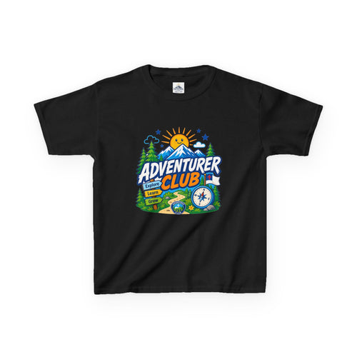 Adventurer Club Kids Tee | Camping Compass Sunrise Outdoors