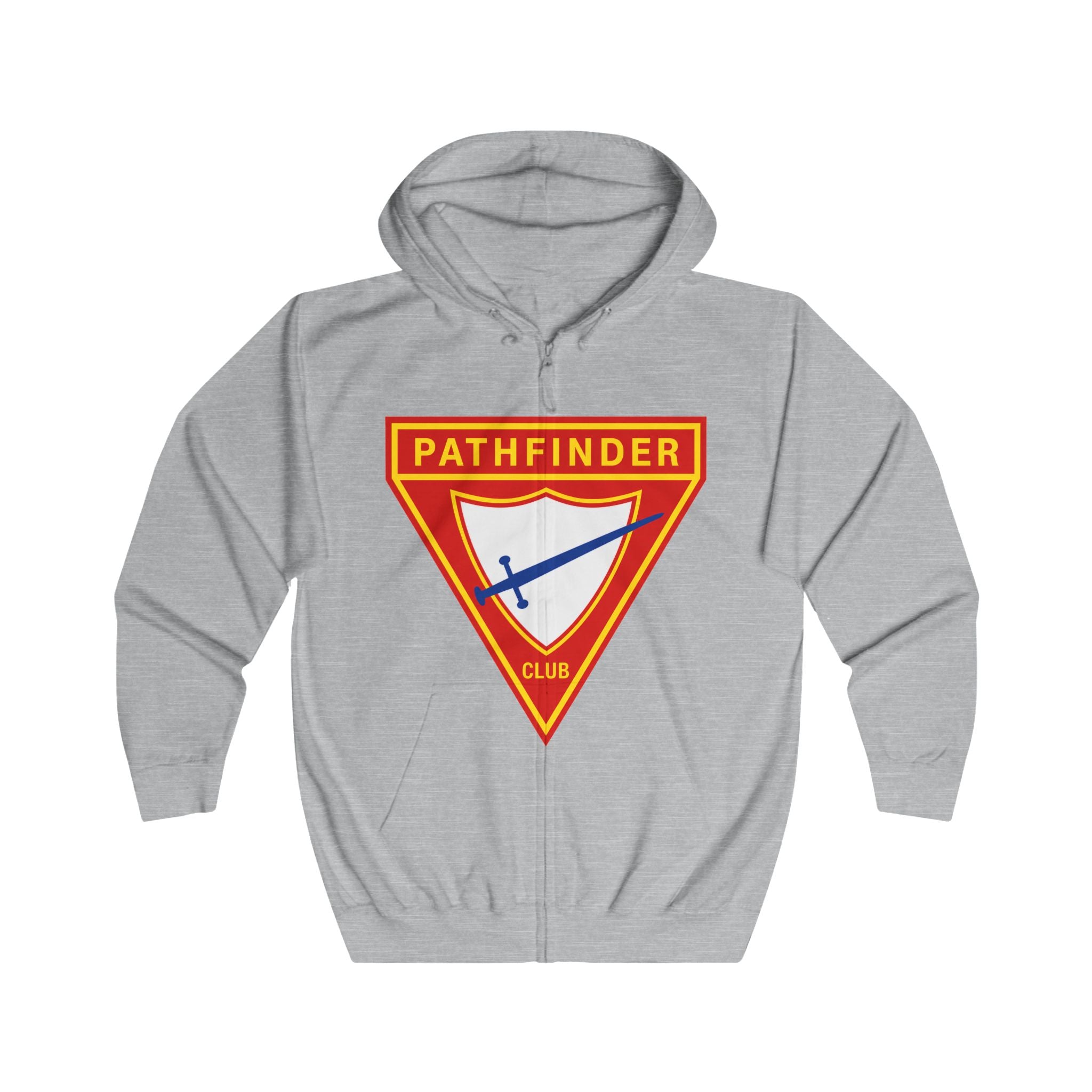 Pathfinder Club Zip Hoodie – Retro Shield Logo Hoodie