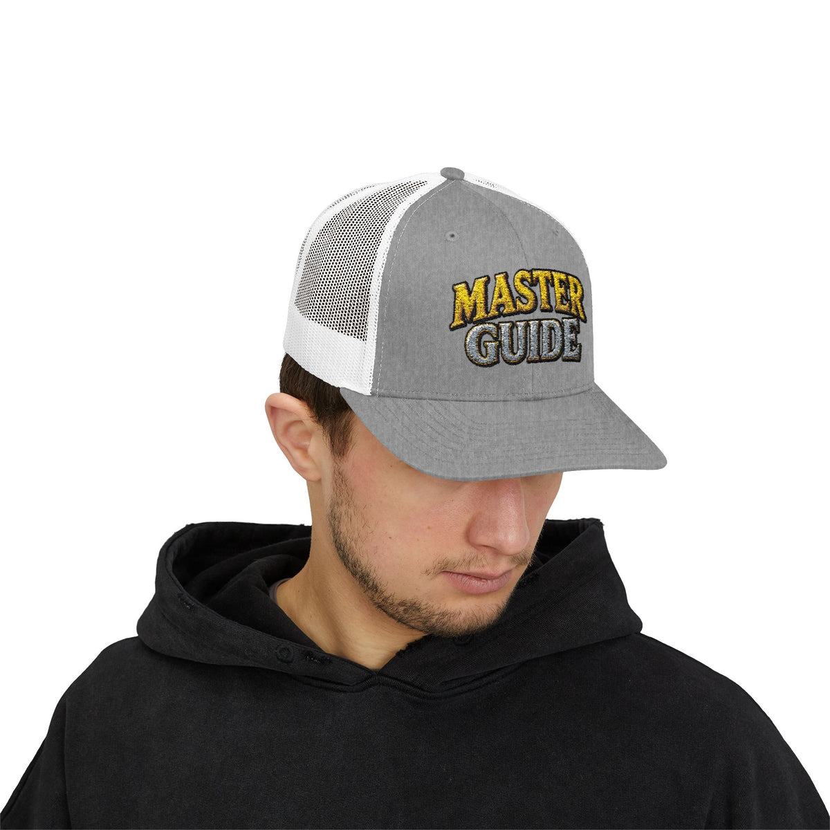 Master Guide Snapback Trucker Cap — Embroidered Retro Logo Hat