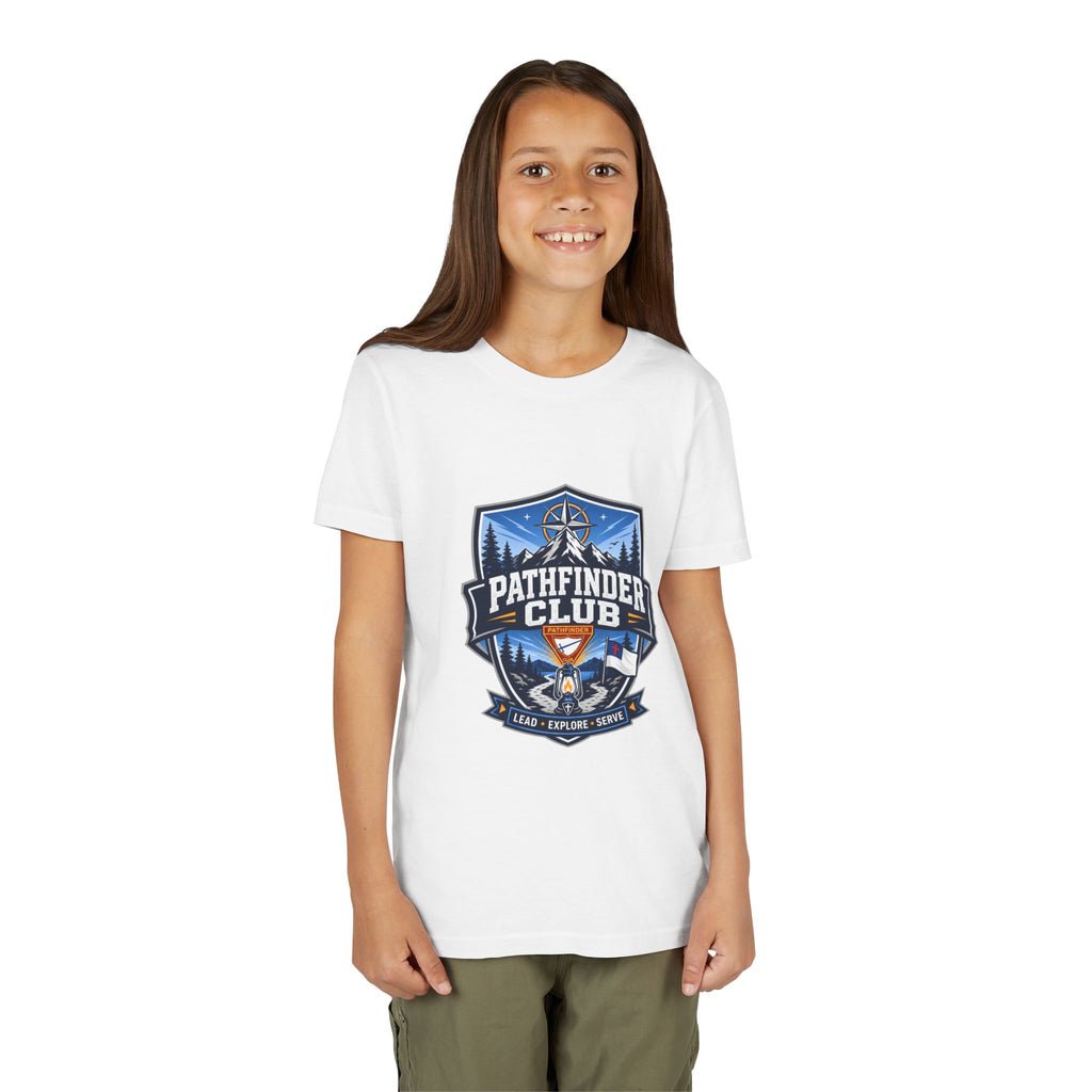 Conquistadores Camiseta para jóvenes | Camping Compass, Fogata, Pinos