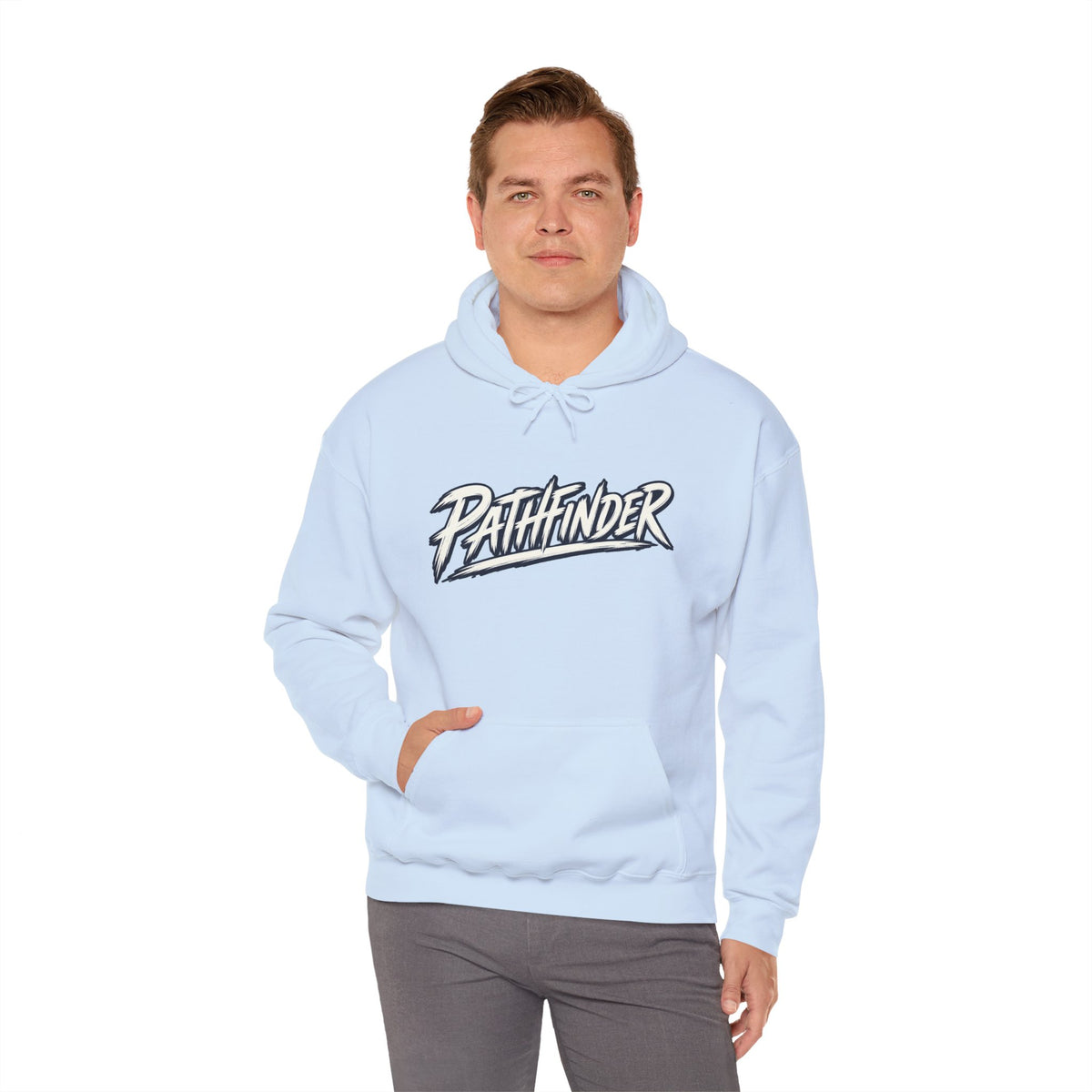 Pathfinder Graphic Hoodie — Retro Script Logo Pullover