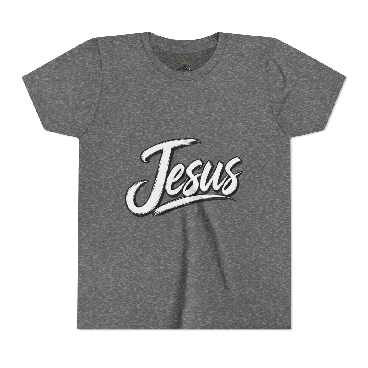 Youth Tee — 'Jesus' Script Graphic Christian Kids Shirt