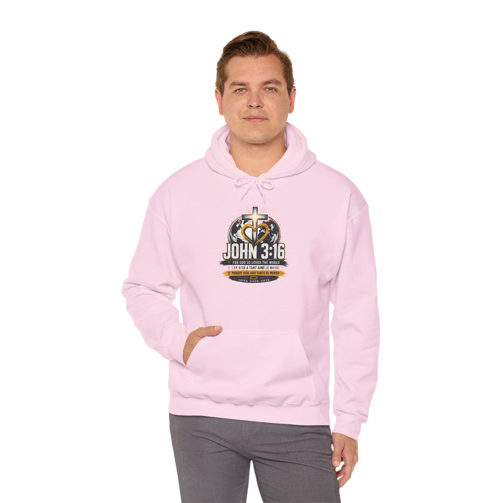 John 3:16 Christian Hoodie — Faith Cross Gospel Sweatshirt