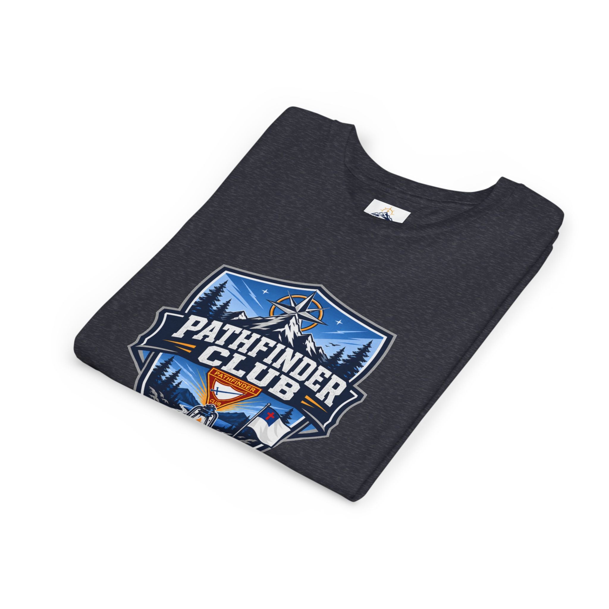 Conquistadores Camiseta para jóvenes | Camping Compass, Fogata, Pinos