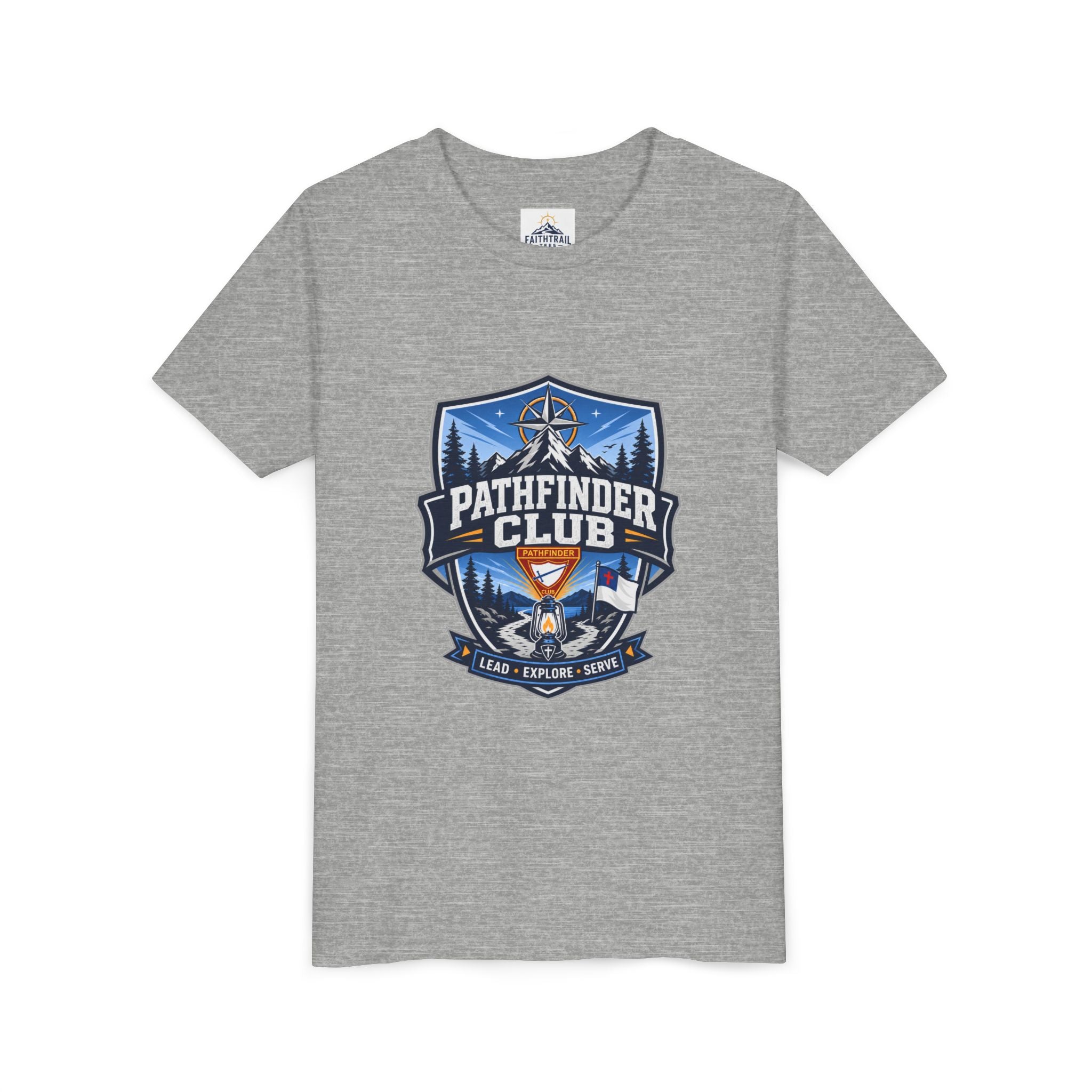 Conquistadores Camiseta para jóvenes | Camping Compass, Fogata, Pinos