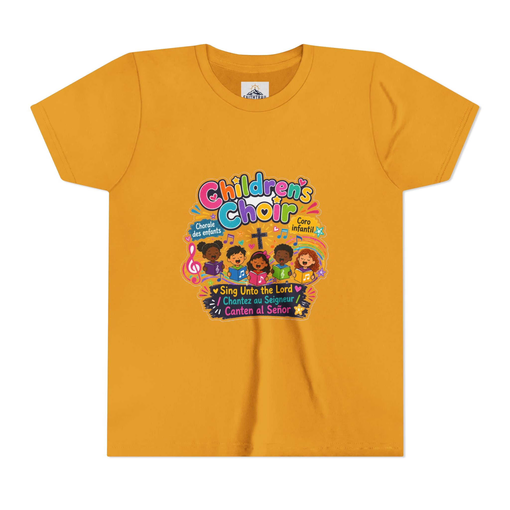Children's Choir Youth Tee — Colorful 'Children's Choir' Gospel Music Shirt for Kids