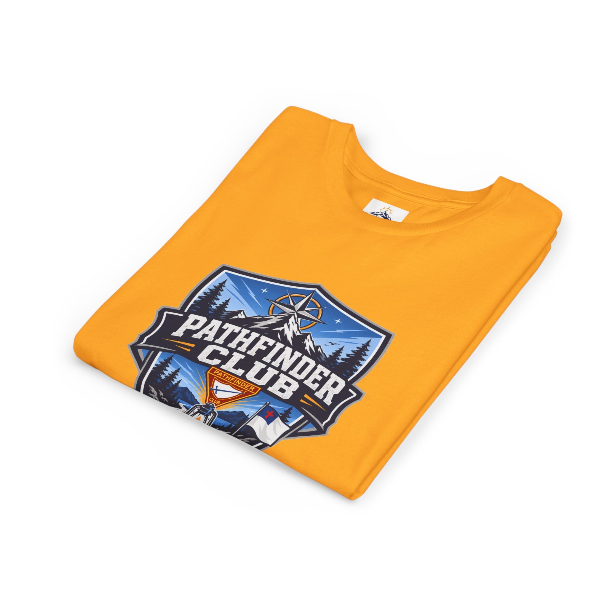 Pathfinder Club Youth T-Shirt | Camping Compass, Campfire, Pine Trees