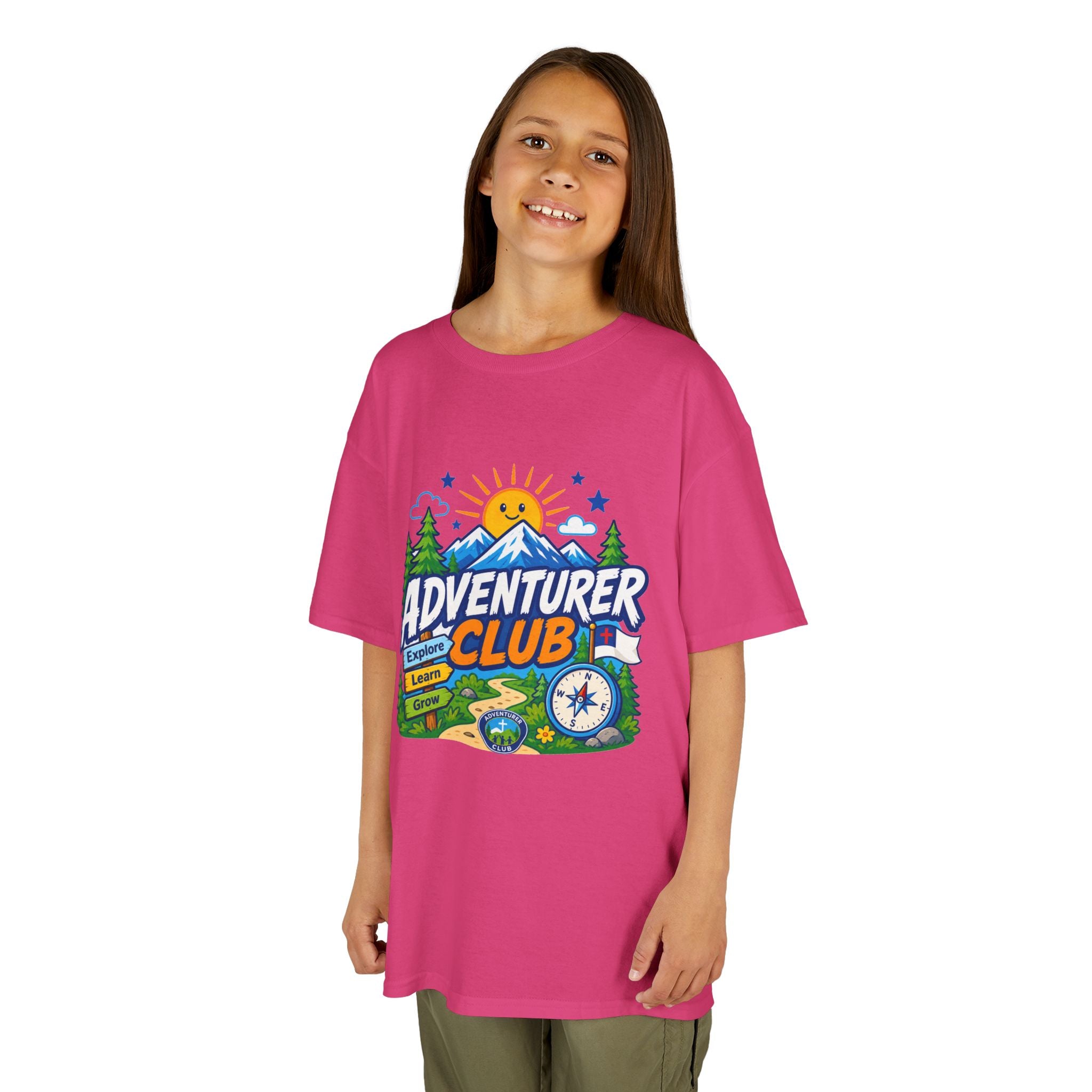 Adventurer Club Kids Tee | Camping Compass Sunrise Outdoors