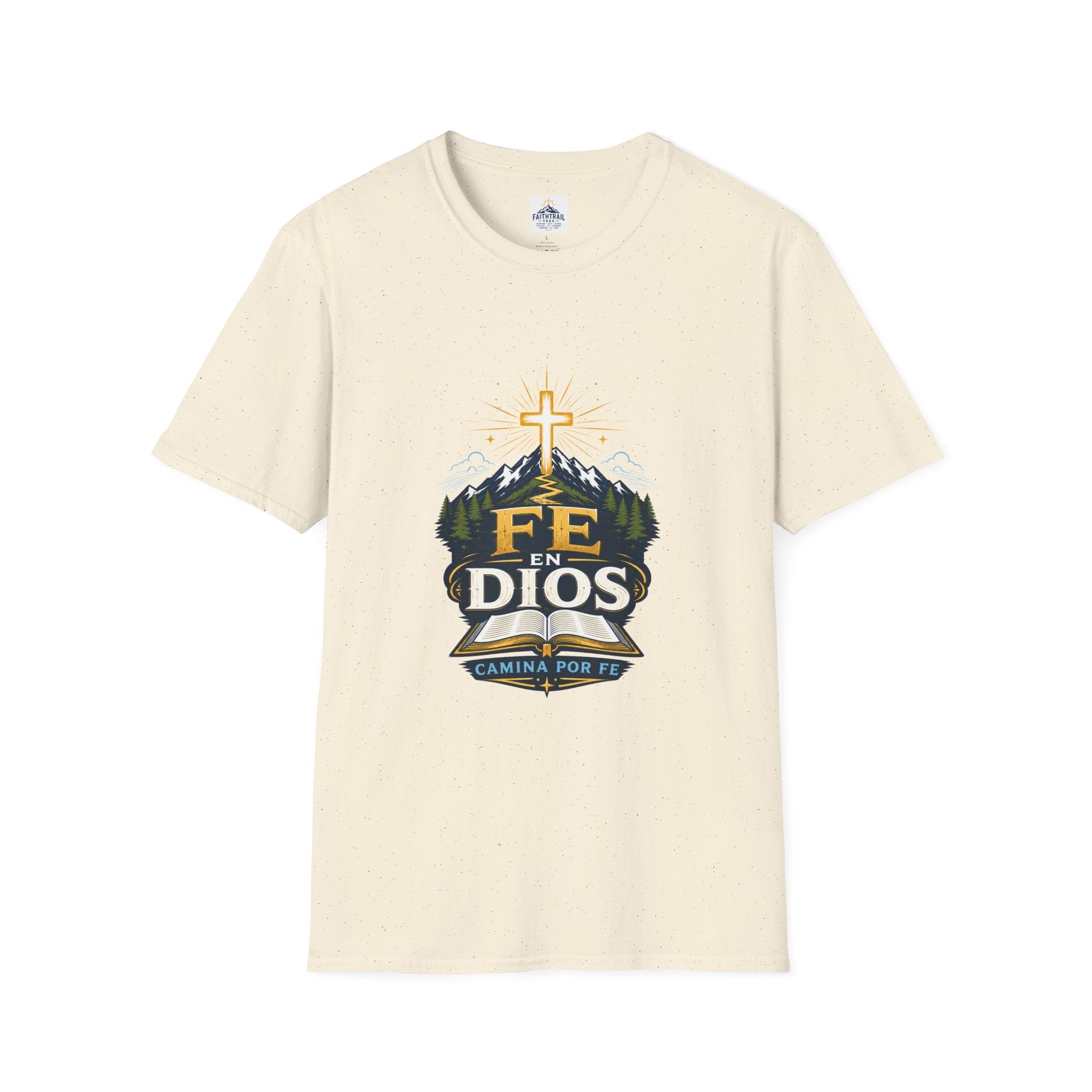 Camiseta — "Fe En Dios" Cross Mountain Christian Tee