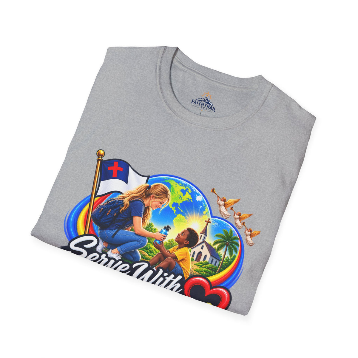 Serve With Compassion T-Shirt — Christian Volunteer Faith Tee