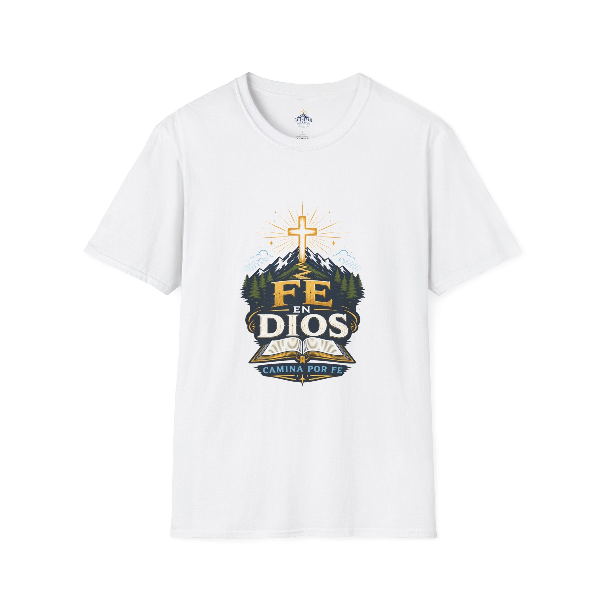 Camiseta — "Fe En Dios" Cross Mountain Christian Tee