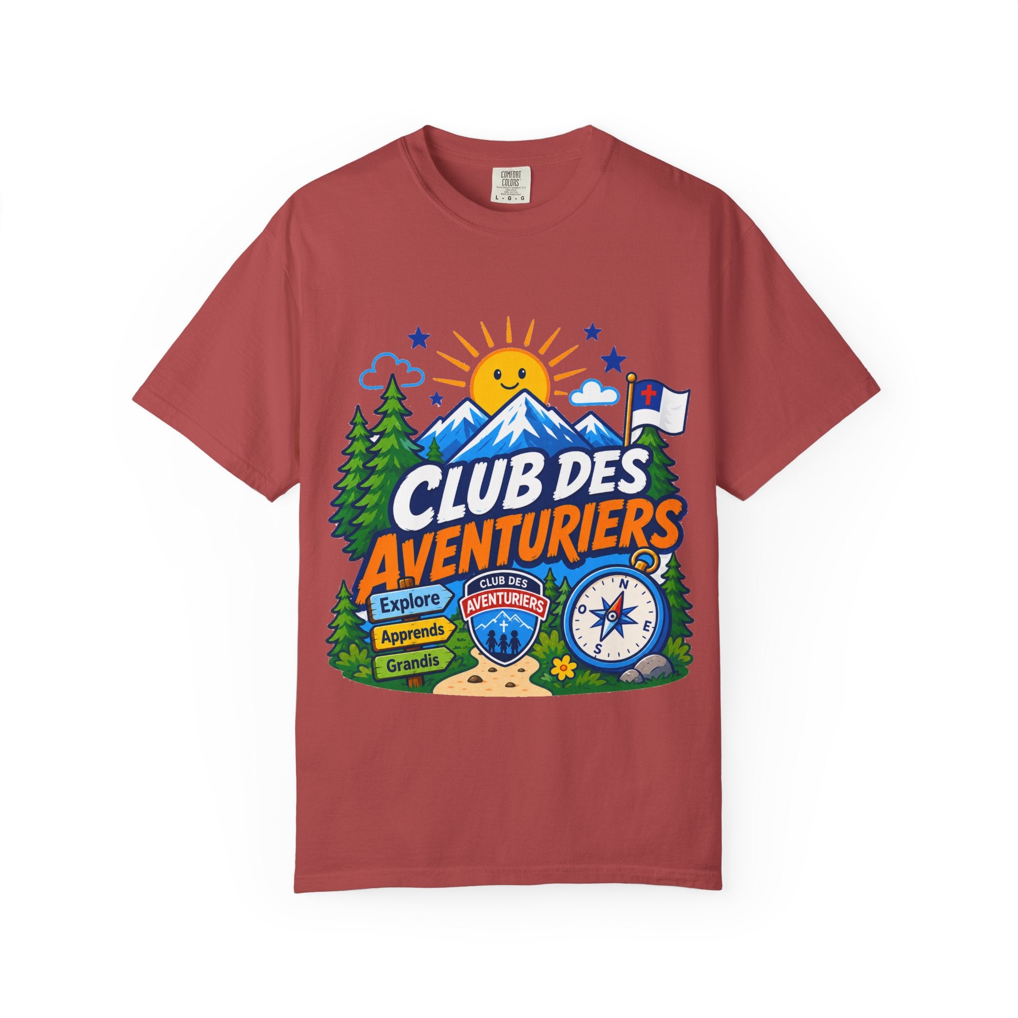 Club des Aventuriers T-Shirt Unisexe (Adultes) | Camping Boussole et Soleil