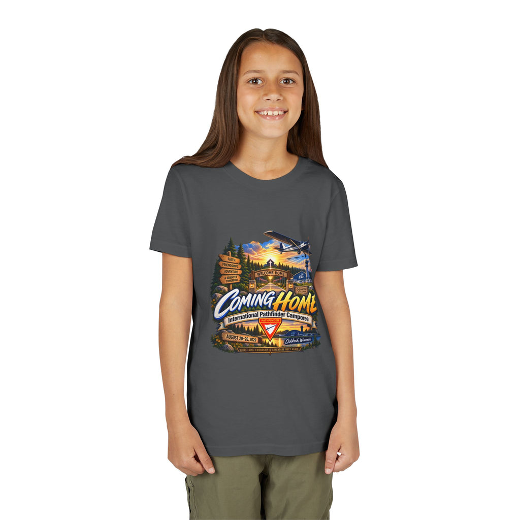 International Pathfinder Camporee - Stand Strong - Osh Kosh T-Shirt/Youth Tee — "Coming Home"